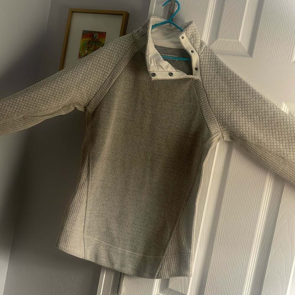 PrAna brand Sweater with snap up collar